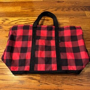 L.L. Bean Large Lightweight Tote - Buffalo Check Red & Black Plaid